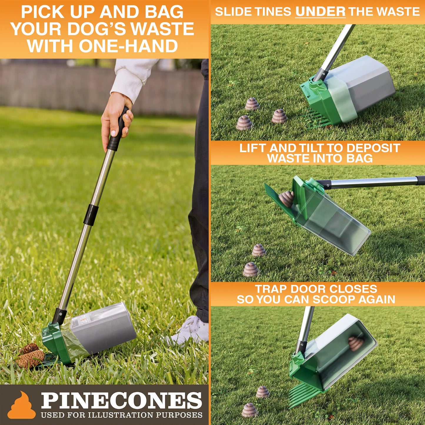 The "Lazy Human's Ultimate Poop Collector: 22” of Scooping Power & Extra-Large Bags for Those Unforgettable Doggie Deposits!