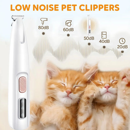 Dog Paw Trimmer with LED Light, Upgraded Paw Trimmer for Dogs, Electric Dog Clippers for Groomming with Led Display, Waterproof Low Noise Pet Hair Shaver for Dogs Cats