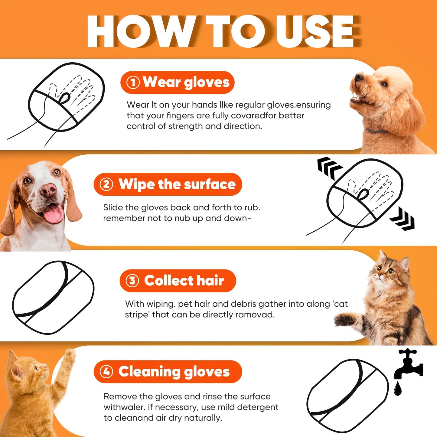 Furry Fury Fighter Gloves: The Ultimate Pet Hair Eraser for Snuggly Sidekicks and Couch Potato Heroes!