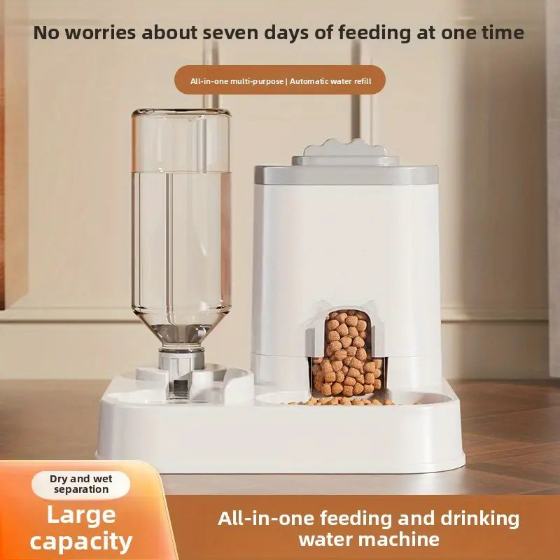 Purr-fectly Hydrated: The Cat's Ultimate Water & Snack Oasis - No Batteries, No Worries, Just Meow-nificent Sips & Nibbles!