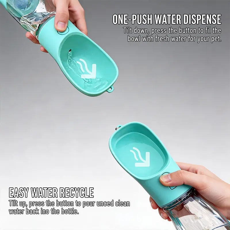 Thirsty Pooch's Ultimate Adventure Hydration Station: 3-in-1 Water Bottle & Poop Bag Dispenser for the Classy Canine On-the-Go!