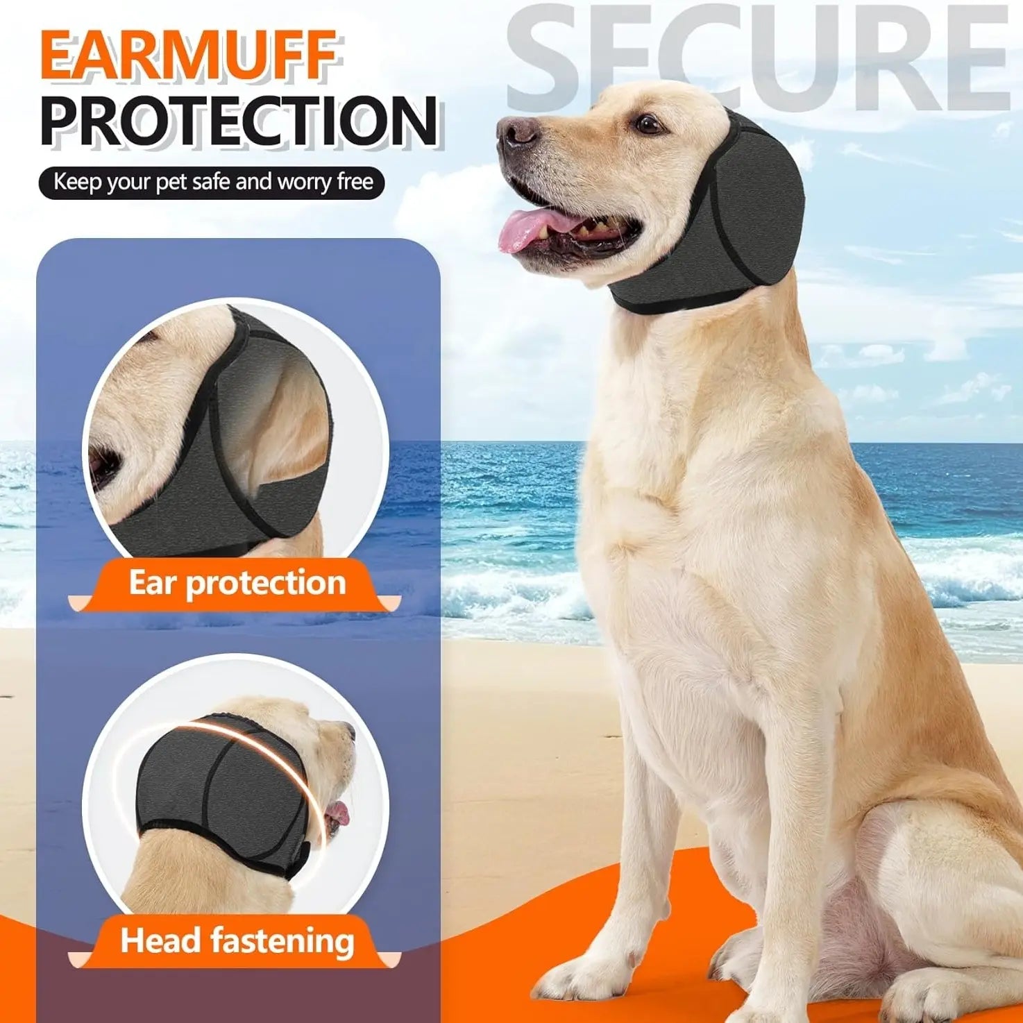 Bark-a-Lounger: Fido's Fashionable Ear Muff Wonder for Silent Beach Vacays!