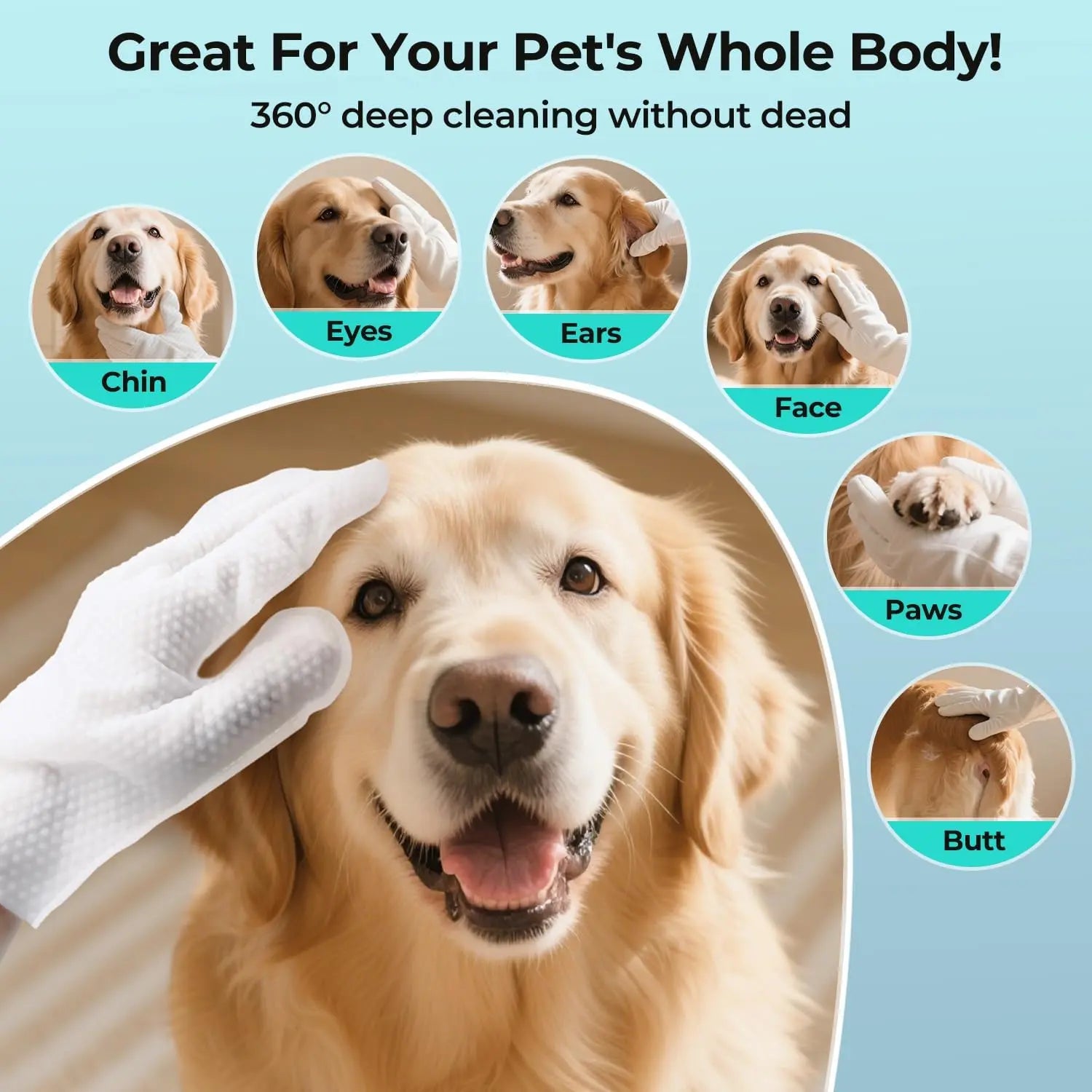 Furry Spa Day Kit: Pawsitively Pawesome Pet Gloves and Wipes for Spaghetti Dogs and Catrick Stars - No Rinsing Required, Just Wipe and Wiggle (6 PCS of Happiness)