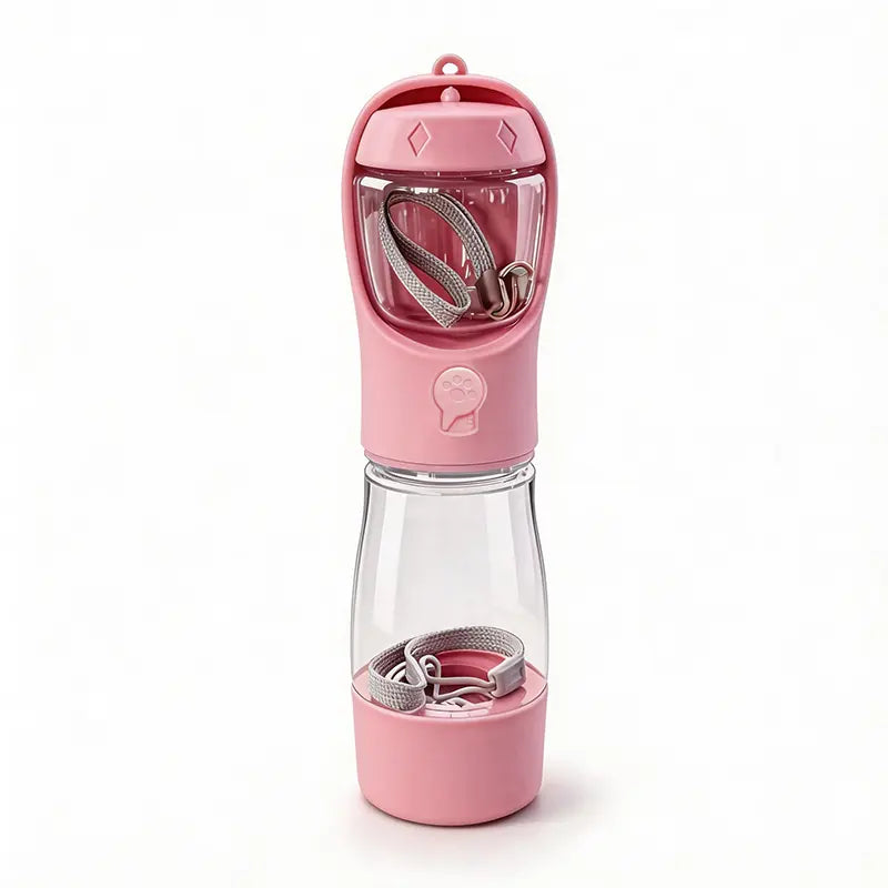 Thirsty Pooch's Ultimate Adventure Hydration Station: 3-in-1 Water Bottle & Poop Bag Dispenser for the Classy Canine On-the-Go!