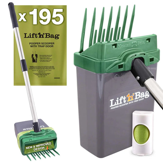 The "Lazy Human's Ultimate Poop Collector: 22” of Scooping Power & Extra-Large Bags for Those Unforgettable Doggie Deposits!