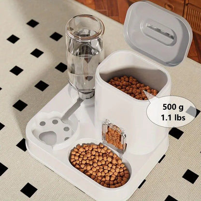 Purr-fectly Hydrated: The Cat's Ultimate Water & Snack Oasis - No Batteries, No Worries, Just Meow-nificent Sips & Nibbles!