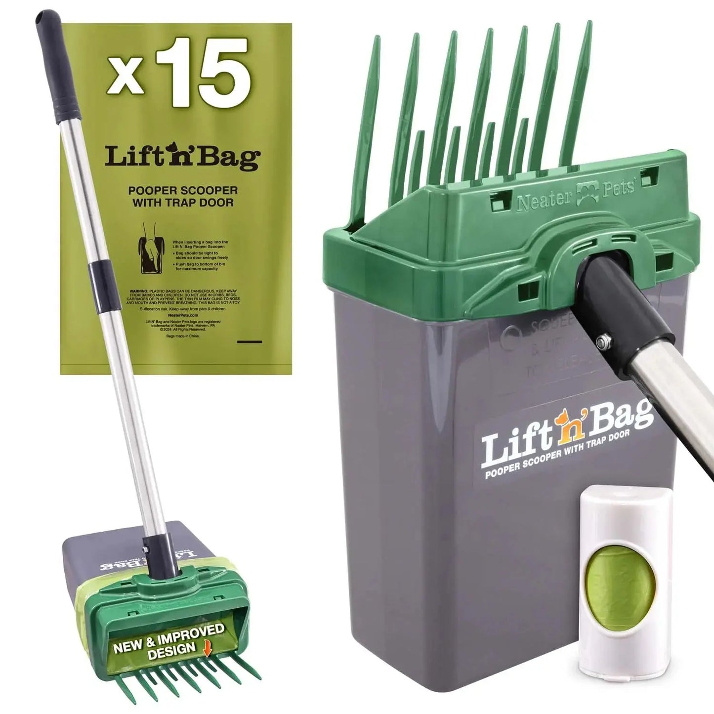The "Lazy Human's Ultimate Poop Collector: 22” of Scooping Power & Extra-Large Bags for Those Unforgettable Doggie Deposits!