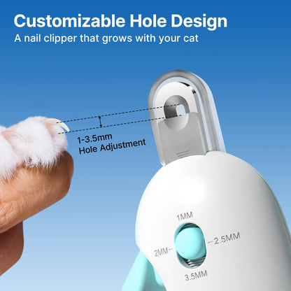Potaroma Cat Nail Clipper with 4-Size Adjustable Trimming Hole & Hidden Nail File | Safe Toenail Trimmer for Kittens & Indoor Cats | Anti-Splash Claw Cutter for Pet Grooming (Blue) #Summervibes #Petlovers