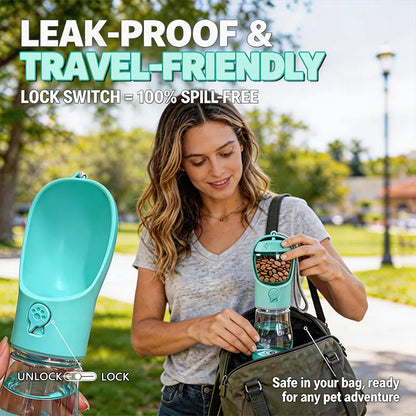 Thirsty Pooch's Ultimate Adventure Hydration Station: 3-in-1 Water Bottle & Poop Bag Dispenser for the Classy Canine On-the-Go!