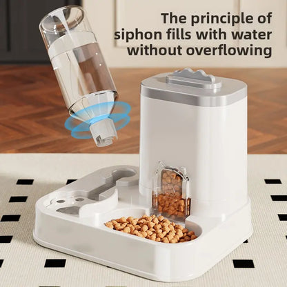 Purr-fectly Hydrated: The Cat's Ultimate Water & Snack Oasis - No Batteries, No Worries, Just Meow-nificent Sips & Nibbles!