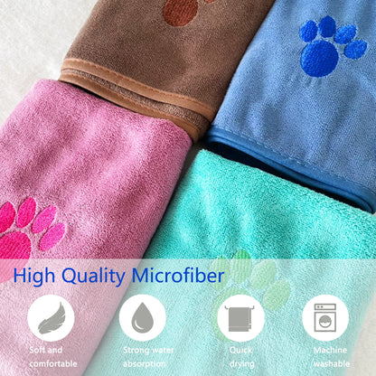 Quick-Drying Dog Bathrobe, 1 Count Embroidered Terry Pet Bathrobe Dressing Gown with Adjustable Belly Band, Super-Absorbent Super-Soft Fabric Paw Embroidery Craftsmanship #GLOBAL PICKS