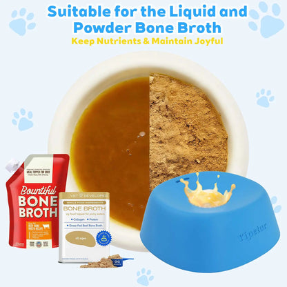Yipetor's Wiggly Bowl of Slurp-tastic Joy: The No-Splash Bone Broth Bash for Pooches – Because Who Knew Eating Could Be This Much Fun?! #PuppyLickfest #SloppySeconds
