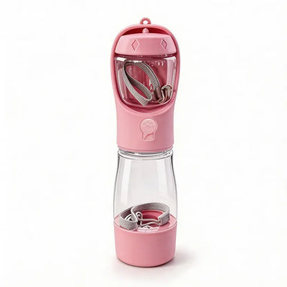 Thirsty Pooch's Ultimate Adventure Hydration Station: 3-in-1 Water Bottle & Poop Bag Dispenser for the Classy Canine On-the-Go!