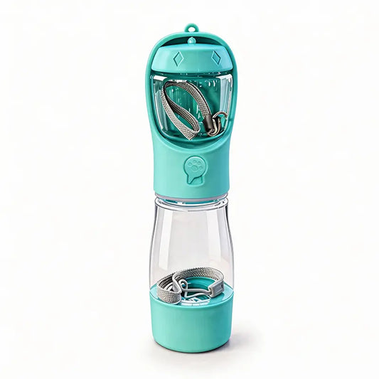 Thirsty Pooch's Ultimate Adventure Hydration Station: 3-in-1 Water Bottle & Poop Bag Dispenser for the Classy Canine On-the-Go!