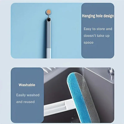 Upgraded Reusable Pet Hair Remover Brush – Extra-Long Handle Lint Cleaner for Dog & Cat Hair, Washable Multi-Surface Tool for Furniture, Bedding, Clothes & Car Interiors