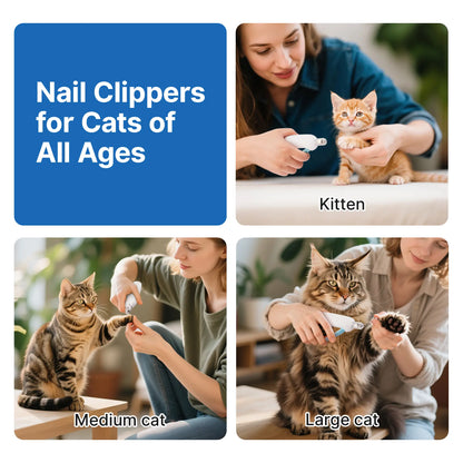 Potaroma Cat Nail Clipper with 4-Size Adjustable Trimming Hole & Hidden Nail File | Safe Toenail Trimmer for Kittens & Indoor Cats | Anti-Splash Claw Cutter for Pet Grooming (Blue) #Summervibes #Petlovers
