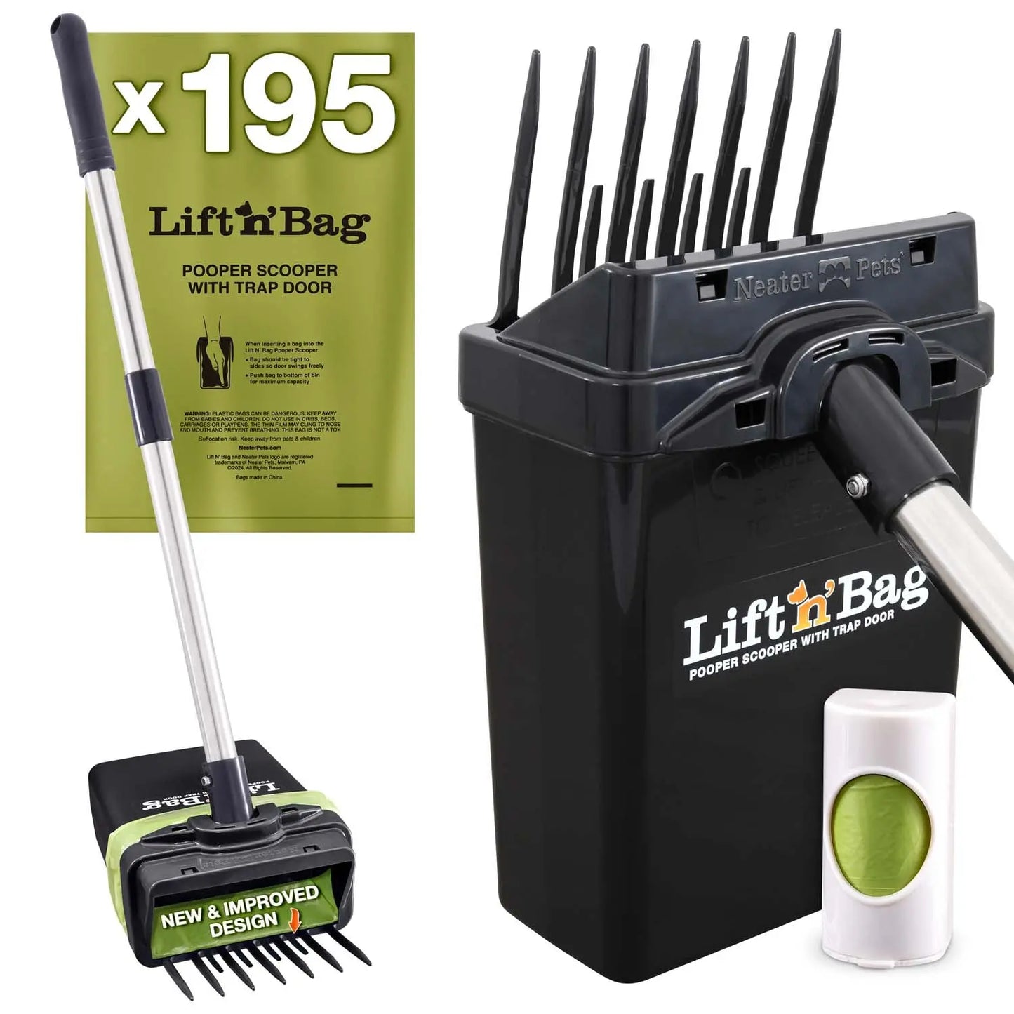 The "Lazy Human's Ultimate Poop Collector: 22” of Scooping Power & Extra-Large Bags for Those Unforgettable Doggie Deposits!