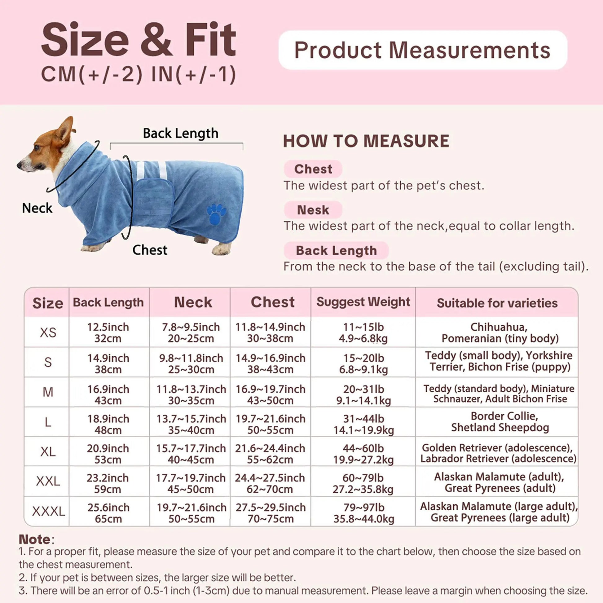 Quick-Drying Dog Bathrobe, 1 Count Embroidered Terry Pet Bathrobe Dressing Gown with Adjustable Belly Band, Super-Absorbent Super-Soft Fabric Paw Embroidery Craftsmanship #GLOBAL PICKS